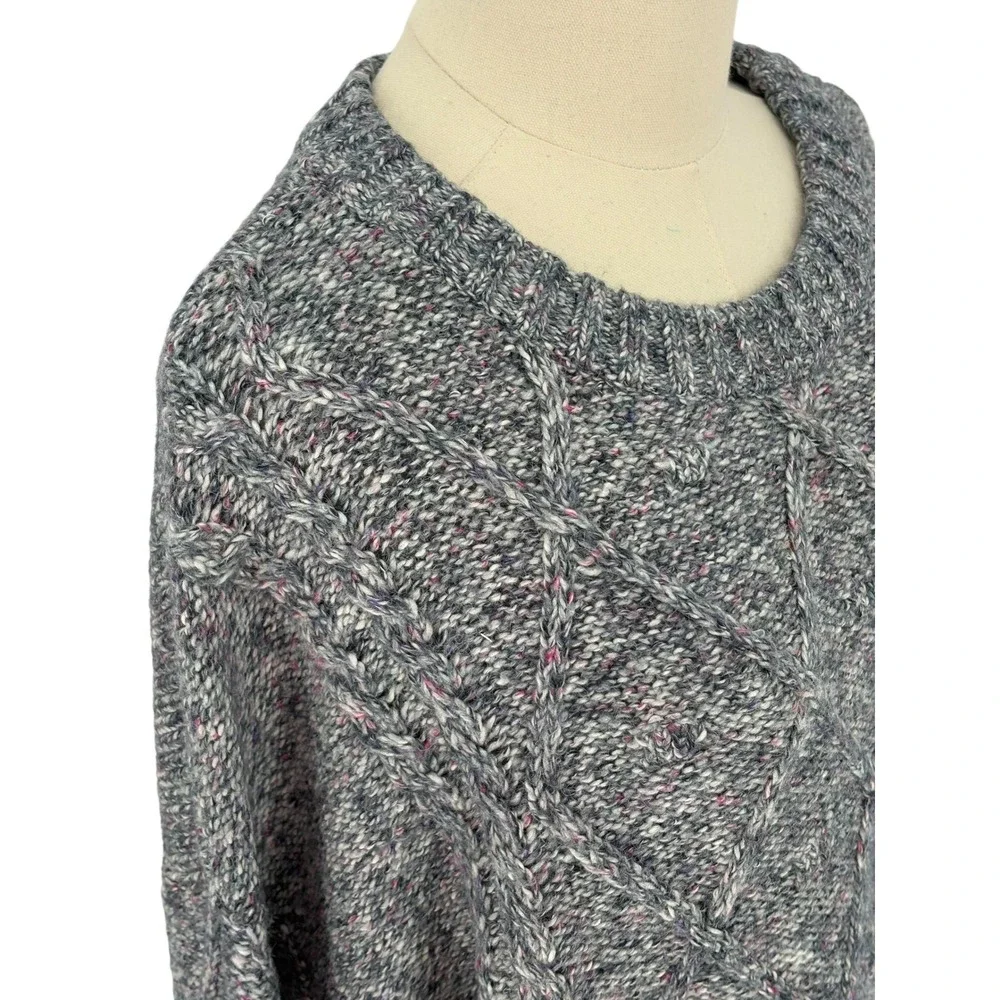 TIME AND TRU Womens XXL Blue Speckled Cable Knit Sweater‎